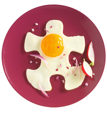 Foremki silikonowe do jajek w kształcie puzzli Mastrad